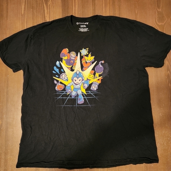 Rokku Run T Shirt Inspired By Mega Man Black Shirt Mens Size XXL 2XL Graphic Tee - Picture 1 of 11